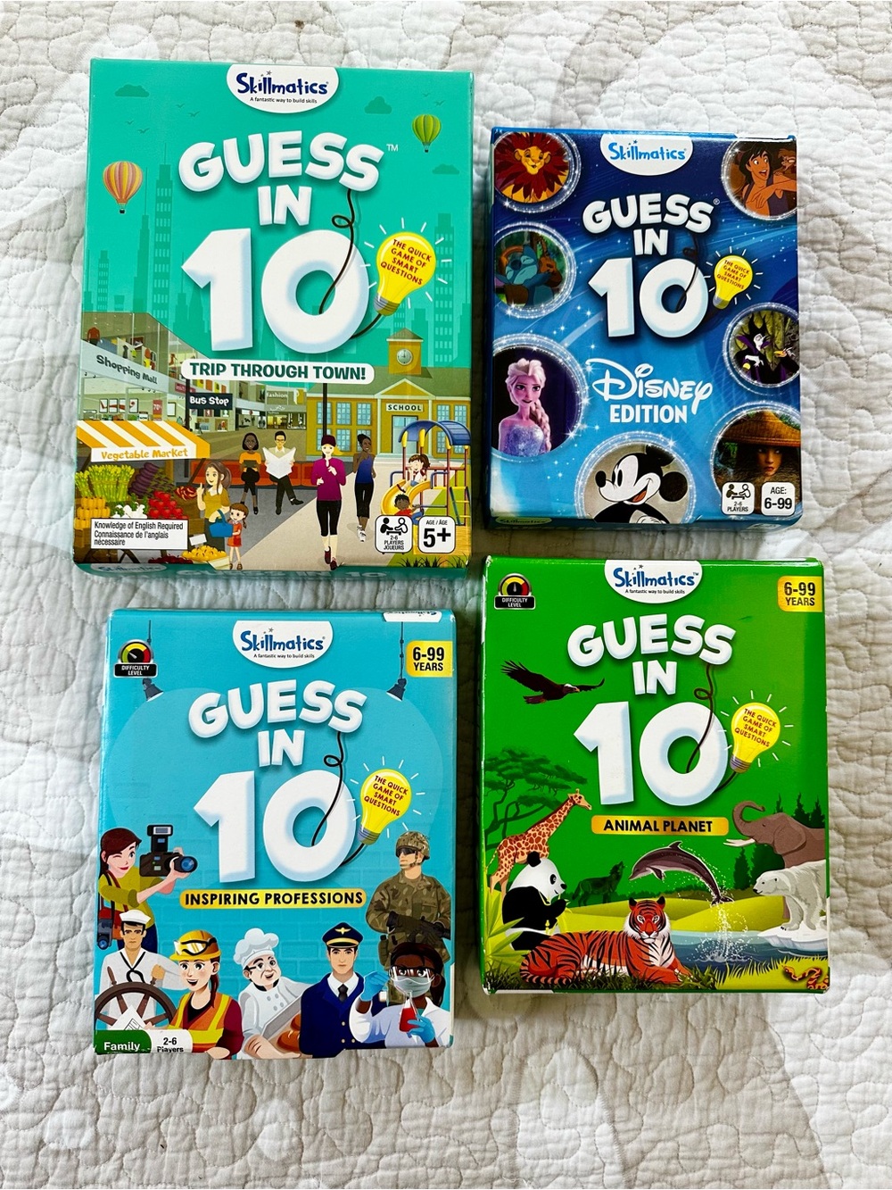 Guess in 10 Skillmatics Game - Disney, Animal Planet, Professions, Town SET